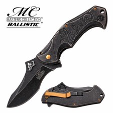Master's Collection 8" Spring Open Assisted Tactical Pocket knife Stone Wash
