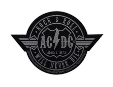 AC/DC Rock n Roll Will Never Die Cut Out Band Battle Sew On Woven Patch 10-D