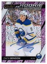 23/24 2023 O-PEE-CHEE PLATINUM ZACH BENSON R-ZB ROOKIE AUTO VIOLET PIXELS /99