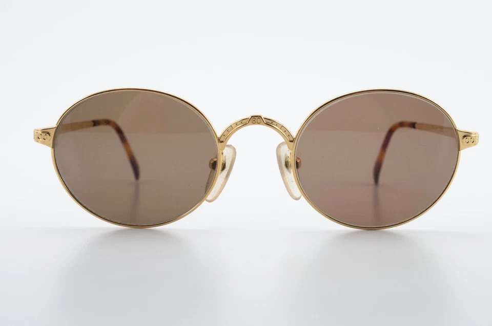 JUNIOR GAULTIER by JPG Sonnenbrille 57-3173 22KGP Gold Brown Oval Vintage + Case - Bild 3 von 4