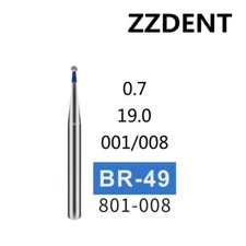 100 PCS BR-49 801-008 Ball Round Type Dental Diamond Burs FG Shank Dia. 1.6mm
