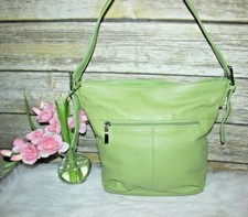 Stone & Co. Green Pebbled Leather Purse Shoulder Bag Tote Hobo