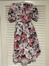 MINT Beautiful Vintage Bonnie Jean New York Girls Size 8 Rose Flower Lace Dress