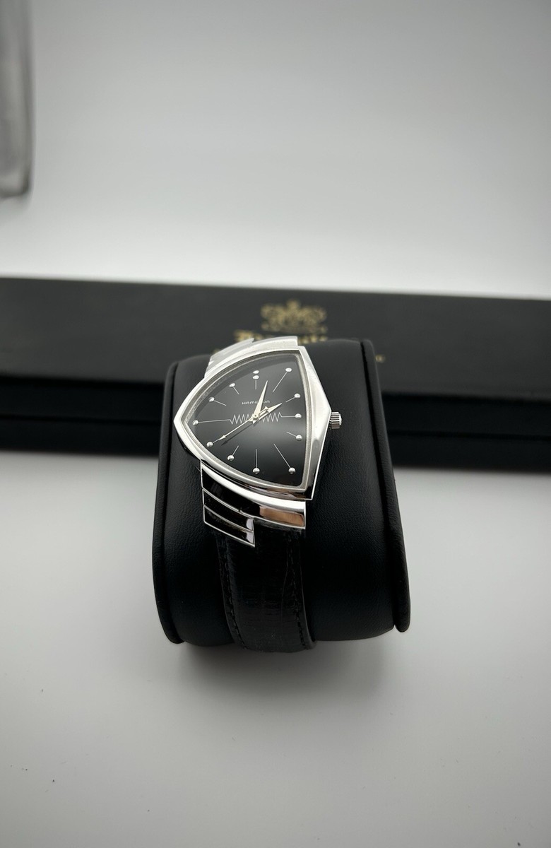 Hamilton Mens H24411732 Ventura Hamilton Ventura Quartz Black Dial