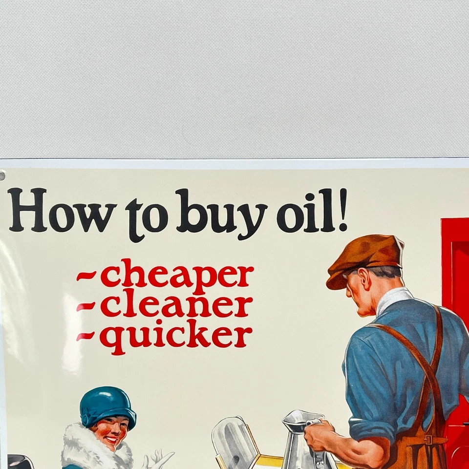 XL SHELL "How to buy oil!" Emailschild Emaille Schild enamel sign  35x52cm  - Bild 4 von 4
