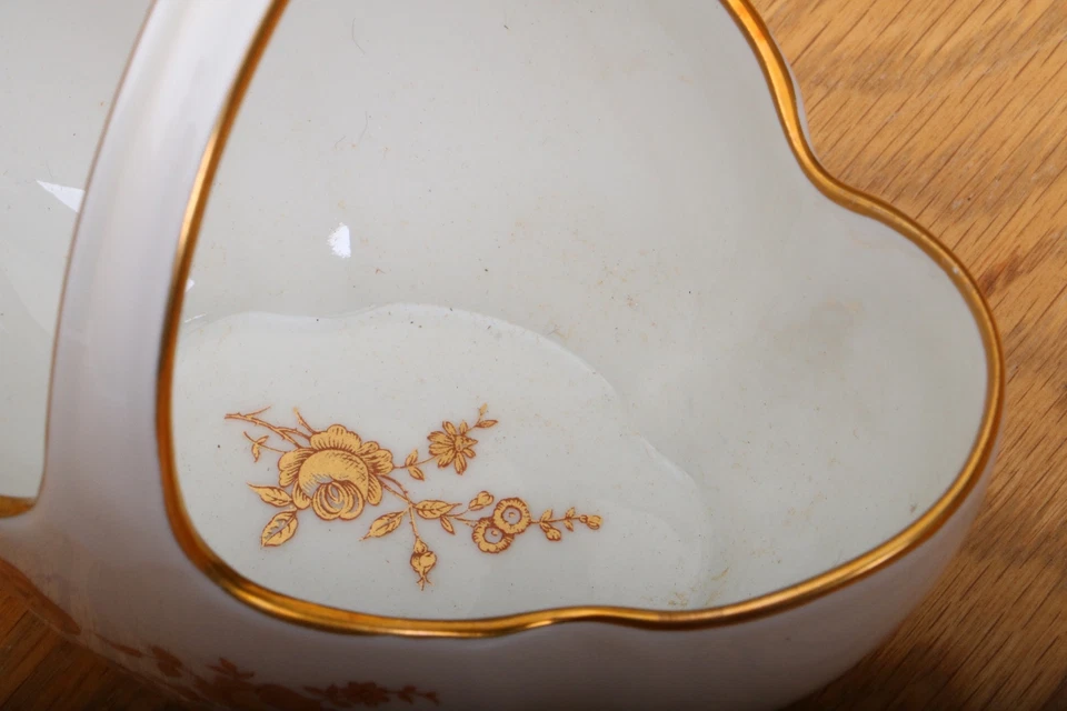 Limoges Frankreich Kompottkorb Gold Blumen - Bild 4 von 4