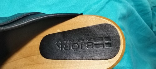 Zoccoli Bjork Swedish Comfort neri in pelle testurizzata nuovi senza etichette taglia 40 - Foto 4 di 9