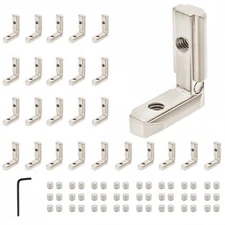 30PC 3030 Corner Bracket Kit - Aluminum T-Slot Connectors w/Hardware