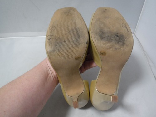 Jessica Simpson Josette Gold Patent D'Orsay Heels Peep Toe Women's US Sz 7.5 - Picture 12 of 17