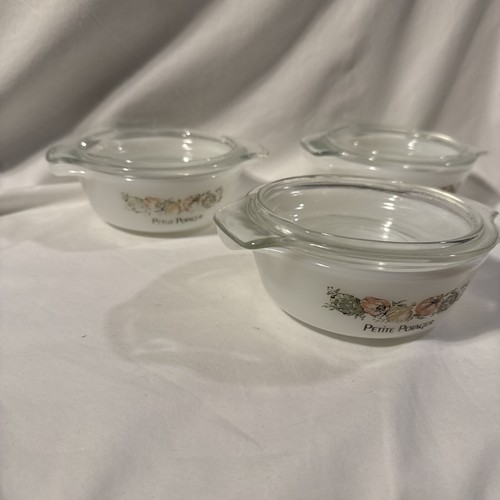Cazuela individual 3 ANCHOR HOKING Fire King Petite Potager con tapas 12 oz de colección - Imagen 2 de 19