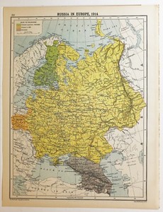 Détails Sur Historique Carte Russie En Europe 1914 Finlande Pologne Caucasia Crimée