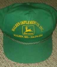 Vintage John Deere Dealership Hat Green Snapback One Size Farm Seed Feed