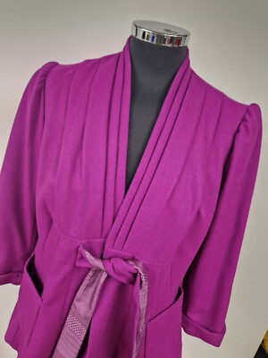 Ted Baker Kurzmantel fuchsia UK 4 / 14 lila Wolle Kaschmir LESEN gefüttert Giser 