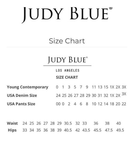 2x jeans size chart