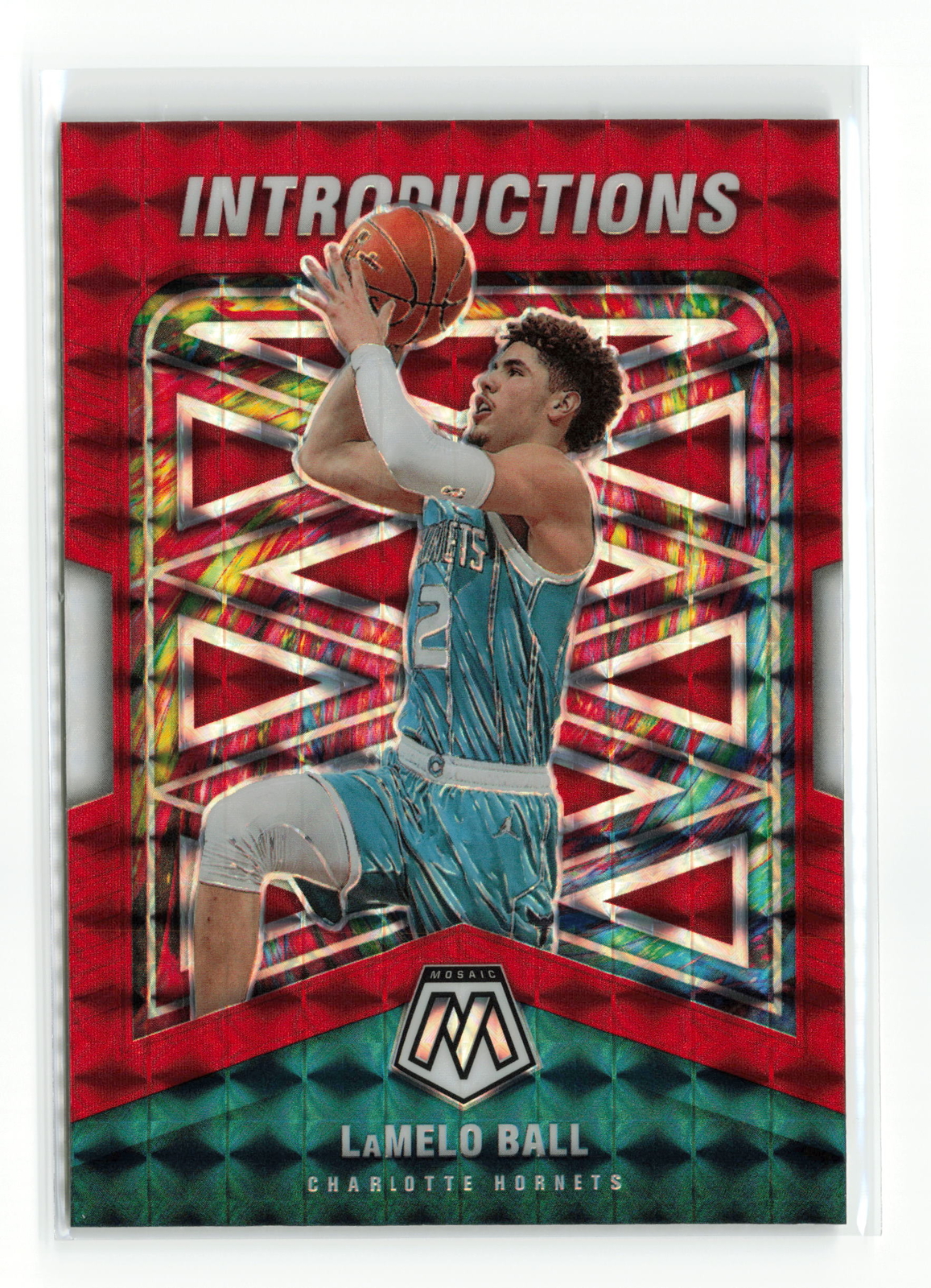 LAMELO BALL #5 2020-21 PANINI MOSAIC HORNETS INTRODUCTIONS RED