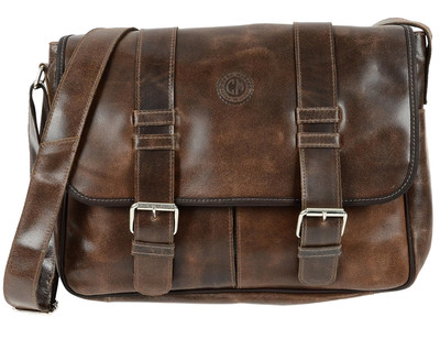 Corsa Miglia Havana Vintage Inspired Leather Messenger Computer Bag by Piel