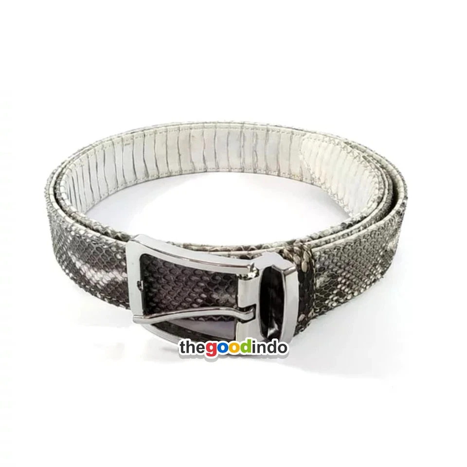 Cinturón de cuero genuino natural Pyth0n piel de serpiente para hombre 47 pulgadas Foto 2 de 4