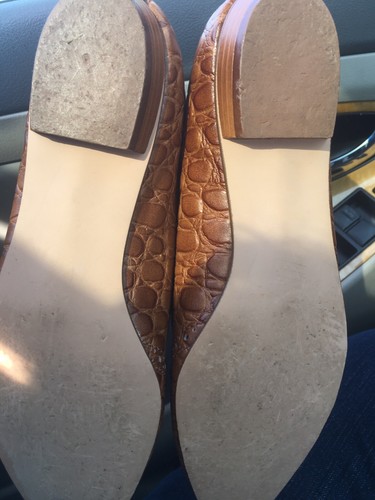 SZ 7 1/2 Shoes Pinwheels Leather Slip On with Tassel, 1/2” Heel, Caramel Brown - Picture 5 of 9