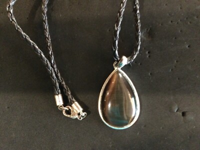 Vintage Avon Chocolate Rain Teardrop Corded Necklace 16 