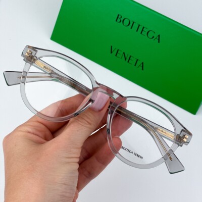 BRAND NEW Bottega Veneta BV1225O 007 Grey Demo Oval Unisex Eyeglasses Bottega Veneta | Accessories | Brand New Bottega Veneta  main image 2