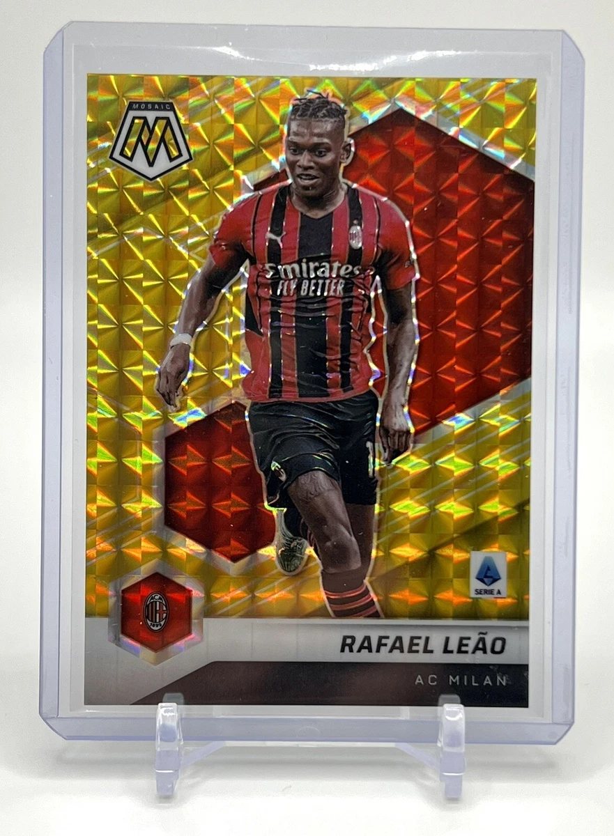 2021-22 Panini Mosaic Serie A Rafael Leao #77 Gold Mosaic /10 AC Milan Prizm