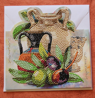 3D Karte  Herzlichen Glückwunsch - Handarbeit- in Diamond Painting