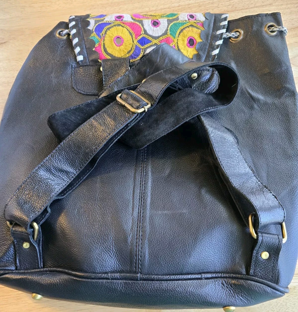 Vintage Addiction Patchwork Backpack Carry Bag Su… - image 7