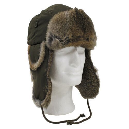 Tweed Trapper Hat / Aviator Cap Style - Light Green