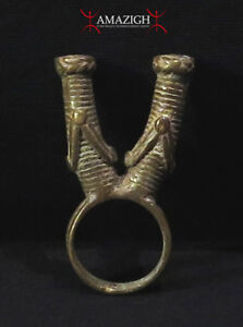 Old Dogon Ring  Mali Bronze Double Cone Ring  Vintage Tribal Jewelry