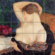 Art Deco Nude Mural Ceramic Backsplash Tile 438