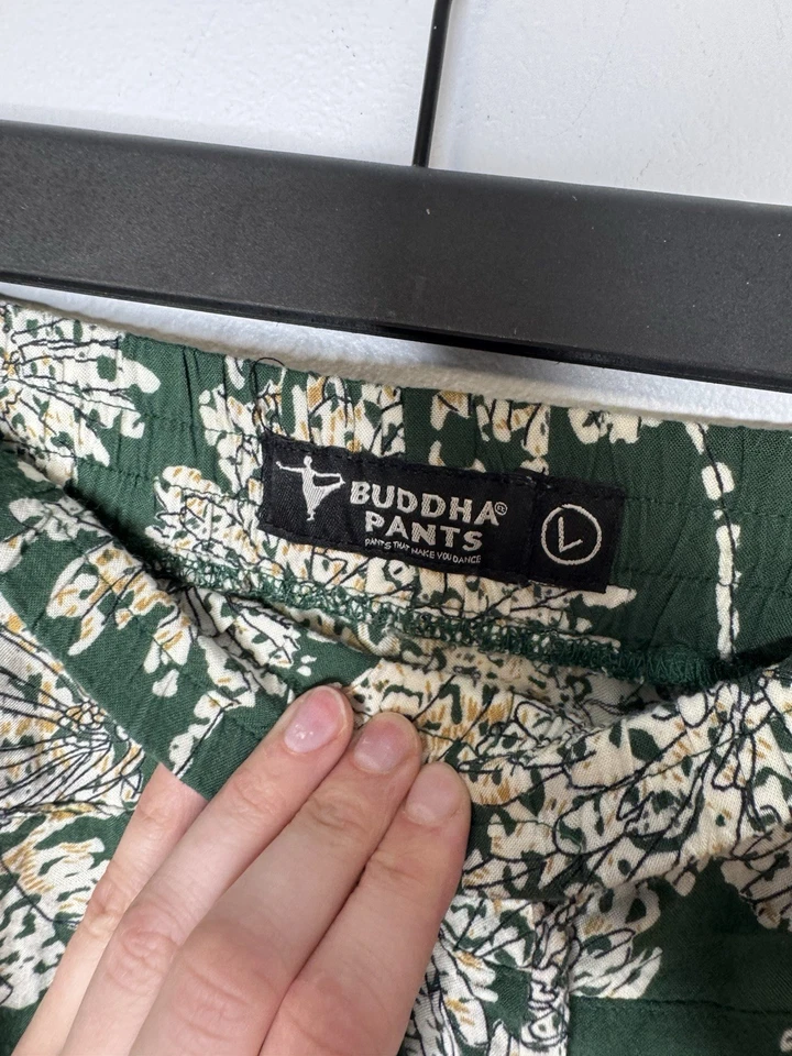 Pantalones Buda Diente de León Sabana Jersey Talla Grande Harén Verde Floral Foto 2 de 4