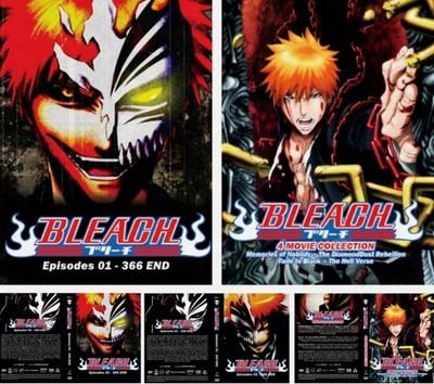Anime DVD Bleach Episode 1-366 + 4 Movies Complete Box Set English Dub & Sub