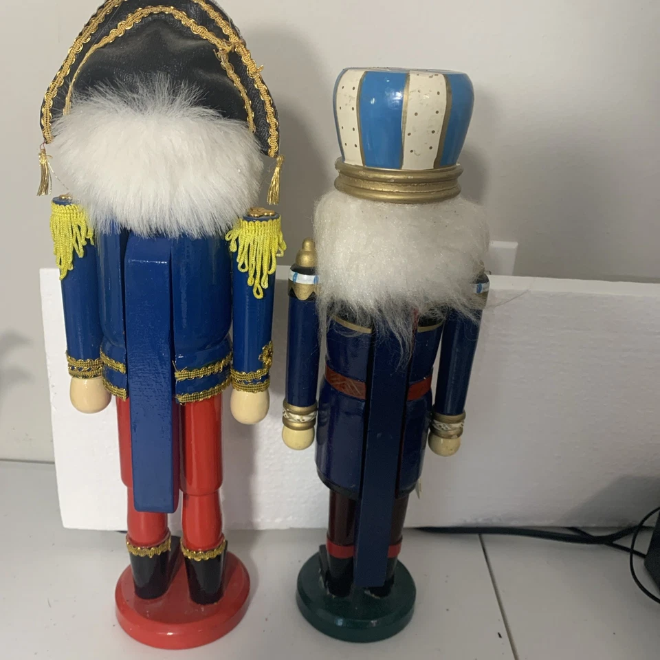 Set Of 2 13” Tall Wooden Christmas Nutcrackers - Image 2 of 3