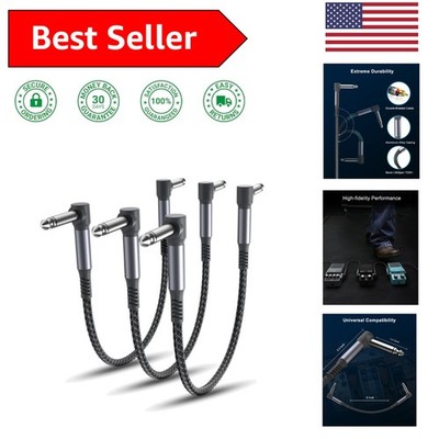 Right-Angle 6-Inch Guitar Patch Cables - Braided for Ultimate Connection Quality