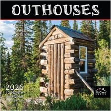 MICASA Outhouses 2026 Wall Calendar 12 Month | 12" x 24" Open | Thick & Sturd...