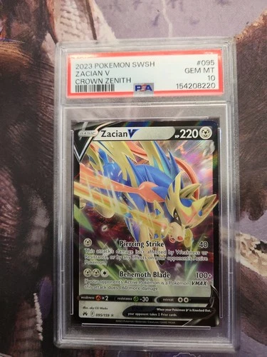 Zacian V 095/159 SWSH: Crown Zenith Holo PSA 10 GEM MINT