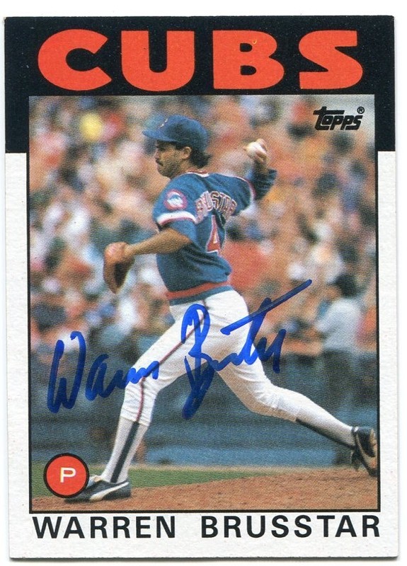WARREN BRUSSTAR signed 1986 Topps Card #564 Card Chicago Cubs WS COA