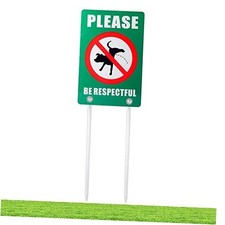 Double Sided No Dog Peeing Yard Sign, Please Be Respectful Sign, All Green