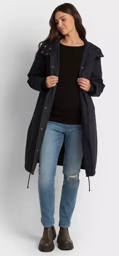 Chaqueta Parka Seraphine Mujer Maternidad Forrada Azul Marino - Talla 6 - Minorista $495 Foto 2 de 4