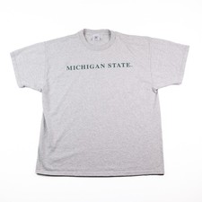 Vintage Y2K Michigan State Spartans T Shirt Mens XL Gray Delta Pro Weight NCAA