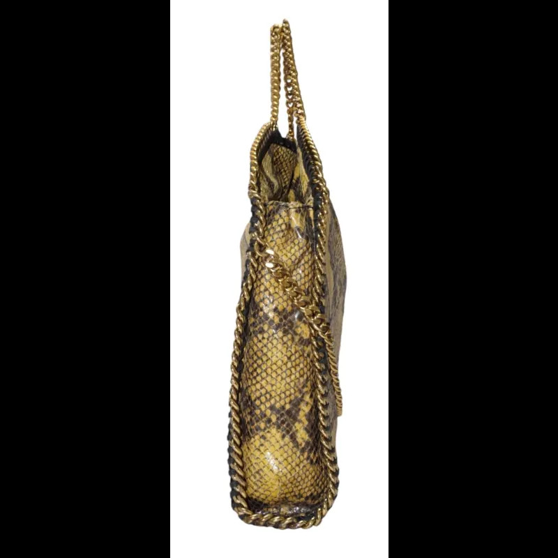 Stella McCartney Yellow/Black Python Effect Faux … - image 6