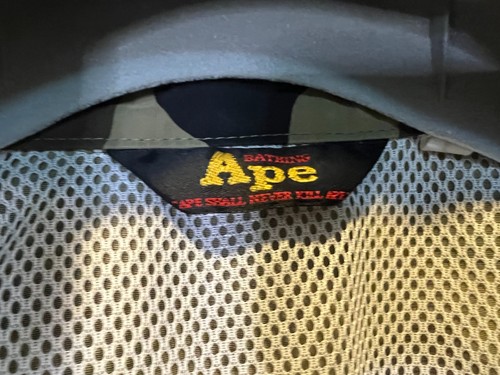 a bathing ape 90s achive rain jacket camo green used small size nylon - Picture 4 of 9