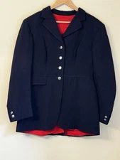 Vintage Pikeur Jacket Womens 12 Navy Wool Dressage Show Coat, Equestrian, Fair