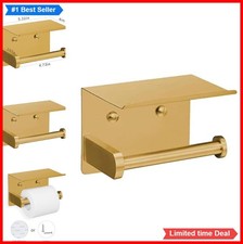 Toilet Paper Holder with Phone Shelf Stainless Steel Self Adhesive Wall Mounted