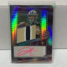 2023 Spectra Neon Pink Prizm 13/25 Jake Haener RPA Rookie Patch Auto RC