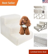 Compact Non-Slip 3-Step Dog Stairs - Ideal for Small Pets, 50 lb Capacity