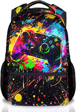 Boys Backpack, 17 Inch Gamer School Bag for Kids Teens; Large Capacity Video Gam