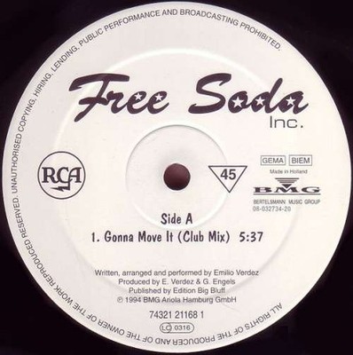 Free Soda Inc. - Gonna Move It 12'' Vinyl Electronic Euro House 18873