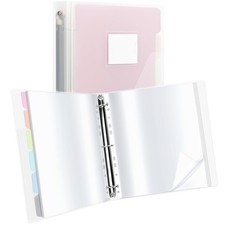 50Pocket Clear Binder With Plastic Sleeves Letter A4 Size Document Organizer