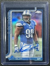NDAMUKONG SUH 2025 TOPPS CHROME #CLA-NS LEGENDS AUTO BLACK REFRACTOR 03/10 LIONS